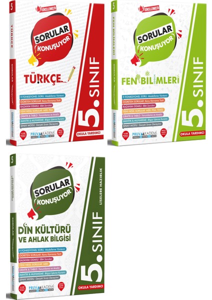 5. Sınıf Türkçe - Fen - Din Sorular Konuşuyor Seti 2023 3 Kitap