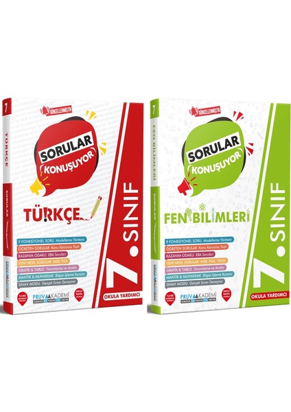 7. Sınıf Türkçe - Fen Bilimleri Sorular Konuşuyor Seti 2023 2 Kitap