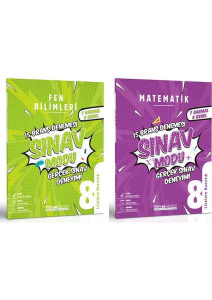 8. Sınıf LGS Matematik Fen Bilimleri Sınav Modu Deneme Seti 2023