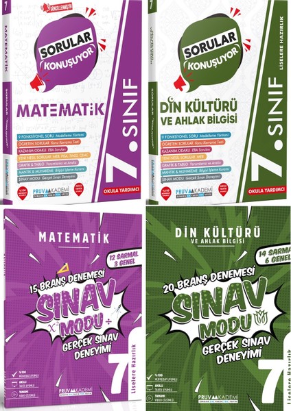 7. Sınıf Matematik - Din Kültürü Sorular Konuşuyor - Deneme Seti 2023 4 Kitap