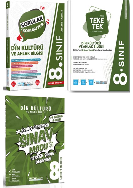 8. Sınıf Din Kültürü Teke Tek - Sorular Konuşuyor - Deneme Seti 2023 3 Kitap