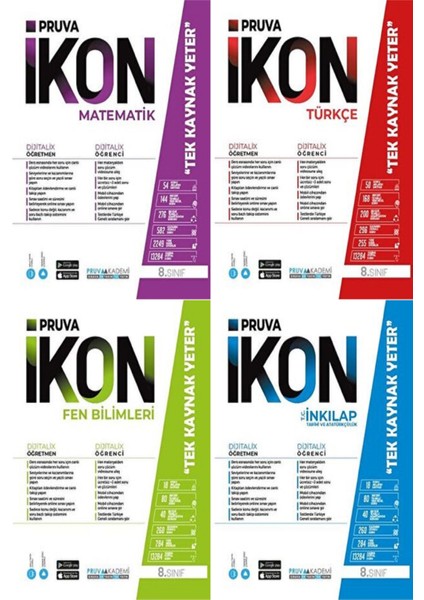 8. Sınıf Matematik Türkçe Fen Inkılap Tarihi Defter Seti 2023 4 Kitap