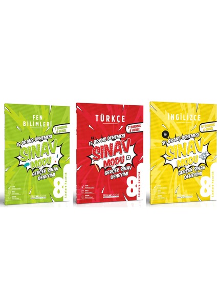 8. Sınıf Fen Bilimleri - Türkçe - Ingilizce Deneme Seti 2023 3 Kitap