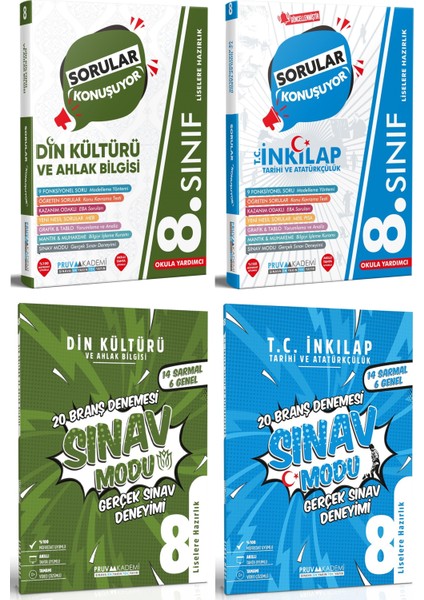 8. Sınıf Din Kültürü - Inkılap Deneme - Soru Seti 2023 4 Kitap