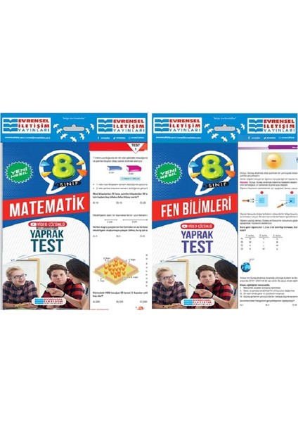 8.Sınıf Matematik + Fen Bilimleri Yaprak Test Seti 2 Kitap 2023