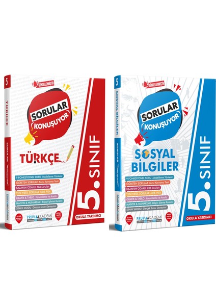 5. Sınıf Türkçe - Sosyal Bilgiler Sorular Konuşuyor Seti 2023 2 Kitap