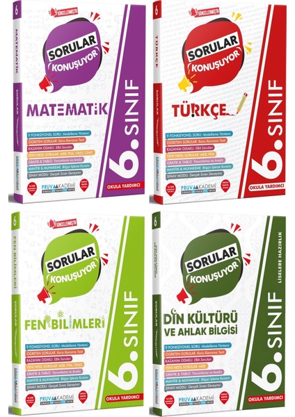 6. Sınıf Matematik - Türkçe - Fen - Din Sorular Konuşuyor Seti 2023 4 Kitap