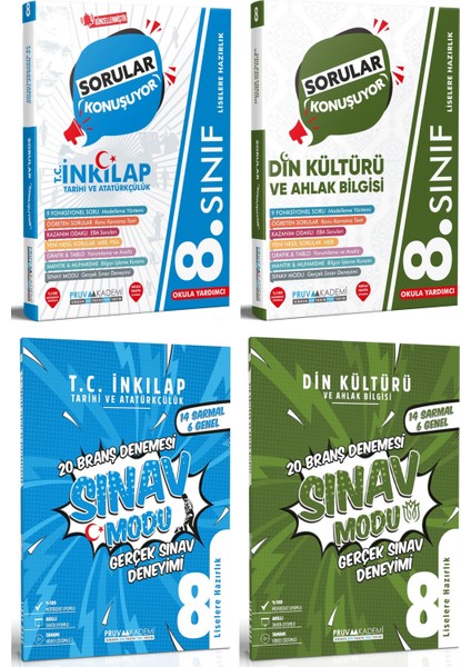 8. Sınıf Inkılap - Din Kültürü Sorular Konuşuyor - Deneme Seti 2023 4 Kitap
