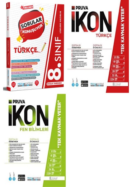 8. Sınıf Türkçe - Fen Bilimleri Soru - Defter Seti 2023 4 Kitap