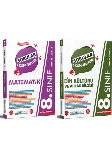 8. Sınıf Matematik - Din Kültürü Sorular Konuşuyor Seti 2023 2 Kitap