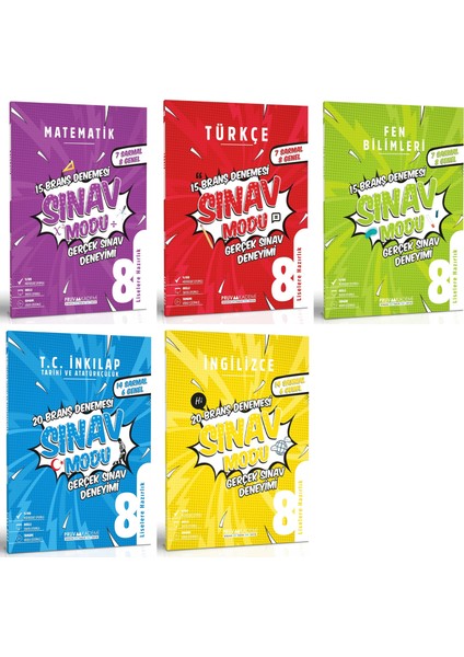 8. Sınıf Matematik Türkçe Fen Inkılap Tarihi Ingilizce Deneme Seti 2023 5 Kitap