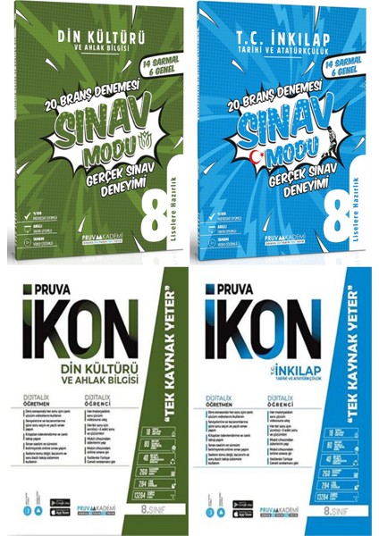 8. Sınıf Din Kültürü - Inkılap Defter - Deneme Seti 2023 4 Kitap