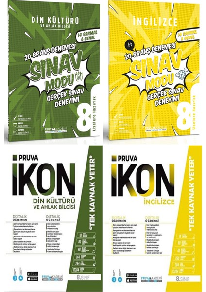 8. Sınıf Din Kültürü - Ingilizce Defter - Deneme Seti 2023 4 Kitap
