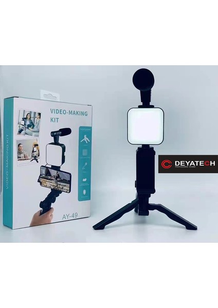 LED Ay-49 Youtuber Set Video Çekimi Tiktok Videomaking Işık indirimleri
