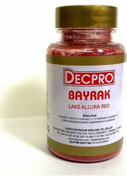 Yağ Bazlı Toz Çikolata Boyası Bayrak Kırmızı 25 gr