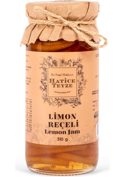 Hatice Teyze Limon Reçeli 310 gr