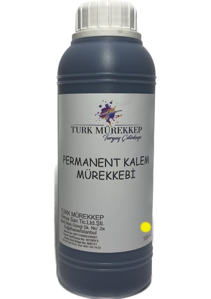 Kaygan Zemin Kaşe Mürekkebi Sarı 500 Ml.