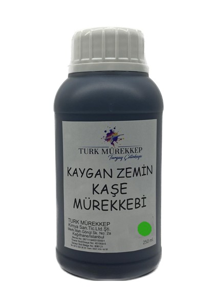 Turk Mürekkep Kaygan Zemin Kaşe Mürekkebi Yeşil 250 Ml.