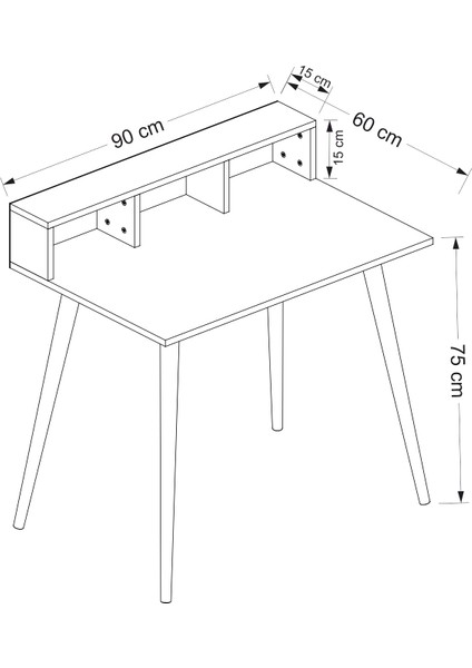 Eron Çalışma Masası-Beyaz/ahşap Ayak - 90 cm fiyatları