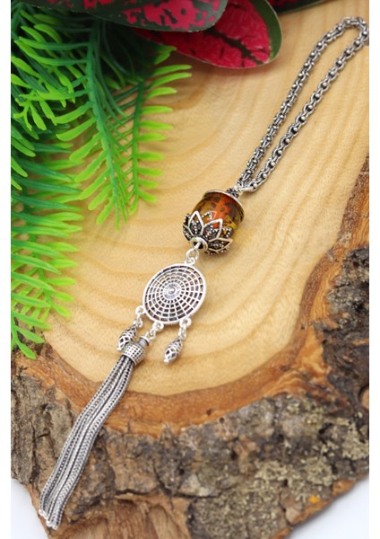 Özel Tasarım Kehribar Taşlı Gümüş Anahtarlık 201022339 fiyatları