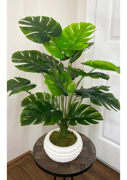 Yapay Çiçek Salon Bitkisi Monstera Deve Tabanı Dekoratif Beton Saksıda fiyatları