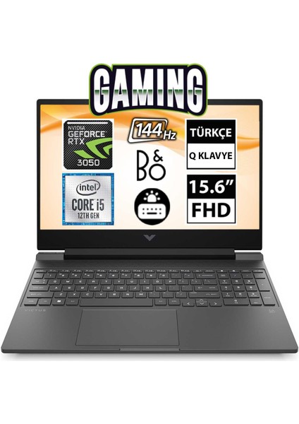 Hp Victus 15-FA0011NT 80D33EA03 I5-12450H 32GB 512SSD RTX3050 15.6" Fullhd Freedos Taşınabilir Bilgisayar