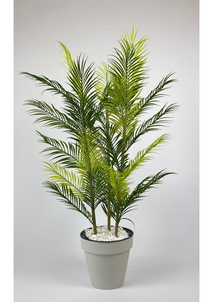 Yapay Areka Ağacı Palmiye Ağacı 33 Yapraklı Bambu Gövdeli Beyaz Yalı Saksıda Salon Çiçeği 110CM fiyatları