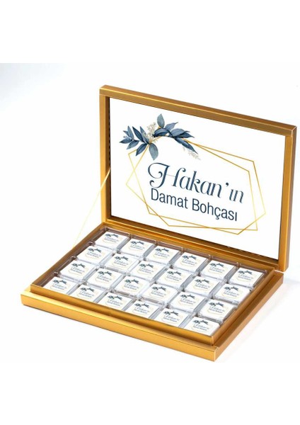 Damat Bohçası 48 Adet Madlen Çikolata Gold Kutu