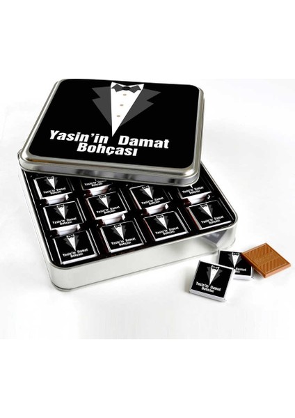 Damat Bohçası 32 Adet Madlen Çikolata Metal Kutu (Model-1)