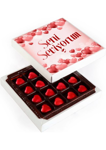 Sevgiliye Hediye Yaldızlı Kalp Çikolata (165g)