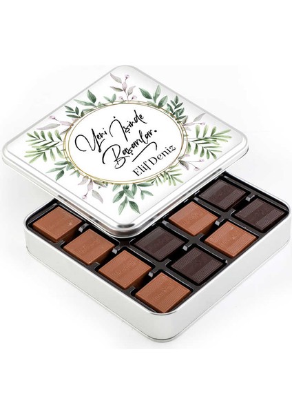 Yeni İş Hediyesi 64 Adet Madlen Çikolata (Metal Kutu)