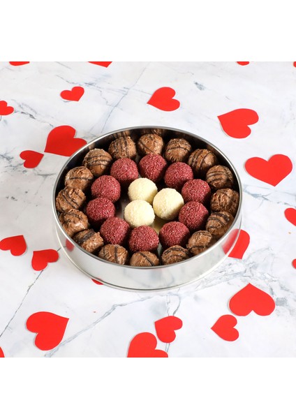 Sevgiliye Hediye Karışık Special Truffle Çikolata (Yuvarlak Metal Kutu) Model2 fiyatları