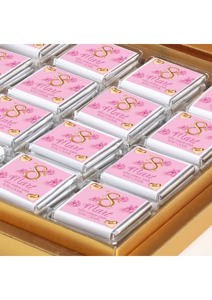Kadınlar Günü Hediyesi 32 Adet Madlen Çikolata Gold Kutu - Model 2 fiyatları