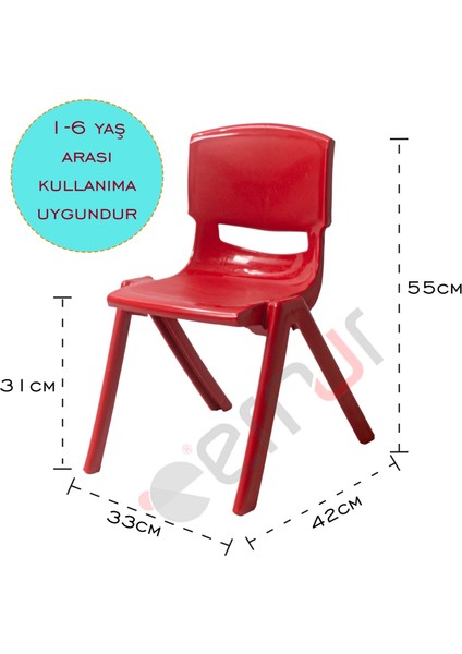 Ernur Anaokulu Sandalyesi | Çocuk Sandalyesi | Plastik Çocuk Sandalyesi