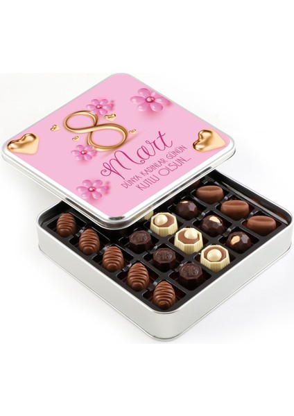 Kadınlar Günü Hediyesi Special Çikolata (Metal Kutu) Model 2