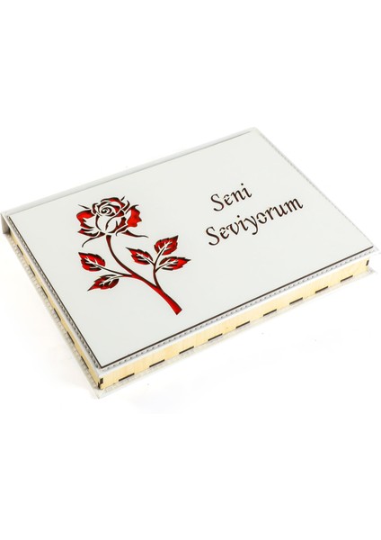 Seni Seviyorum Yazılı Hediye Ahşap Deri Kutu (24 Adet Madlen) fiyatları