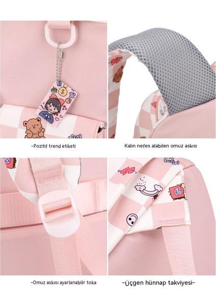 Su Geçirmez Sevimli Moda Büyük Kapasiteli Öğrenci Okul Çantası (Yurt Dışından) modelleri