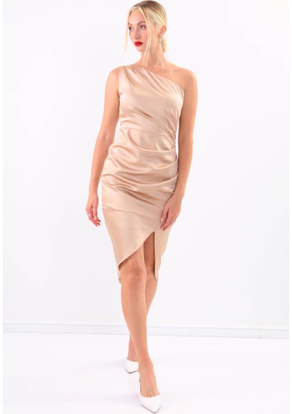 Tek Omuz Saten Elbise fiyatları