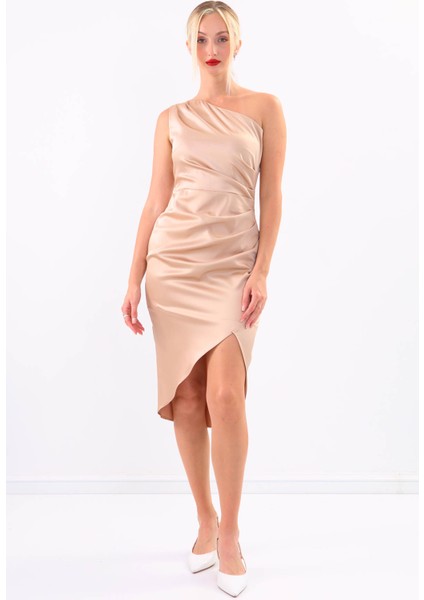 Tek Omuz Saten Elbise fırsatları