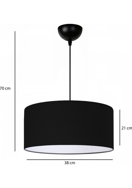 Siyah Kumaş Davul Dekoratif Tavan Sarkıt 38 cm modelleri