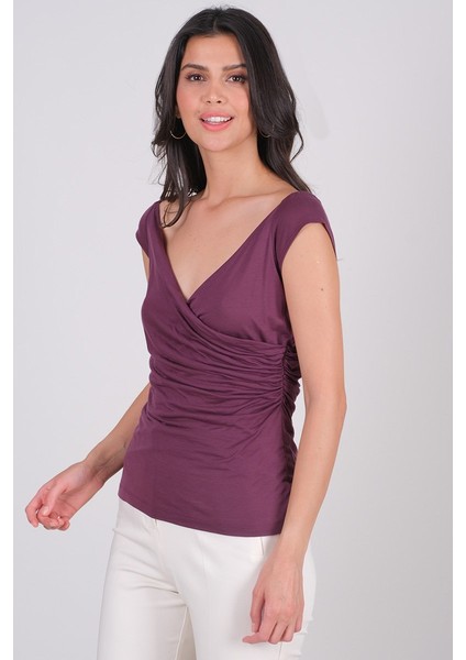 Aguinaldo Yanı Büzgülü Aykol Bluz BORDO fiyatları