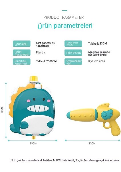 Go Biz Çocuk Sırt Çantası Su Tabancası, Oyuncak Pompalı Su Jeti Oyuncaklar, Plaj Oyuncakları, Su Oyuncakları, Erkek ve Kız Evrensel (Yurt Dışından)