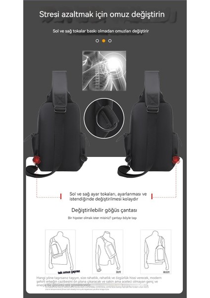 Erkek Göğüs Çantası, Erkek Postacı Çantası, Modaya Uygun ve Çok Yönlü Omuz Çantası, Erkek Modaya Uygun Spor Sırt Çantası (Yurt Dışından) modelleri