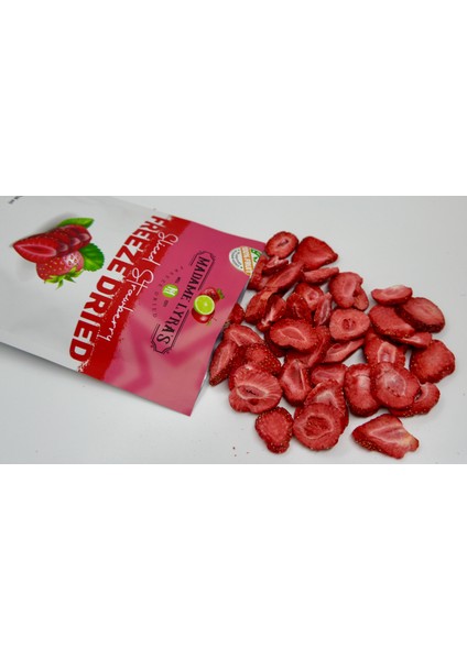 8'li Kutu x 16 gr Freeze Dried (Dondurularak Kurutulmuş) Çilek Dilimleri