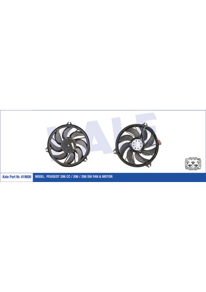 Fan Motoru P206 1.1/1.4 8V/1.6 8V Ac 200W 99- Klımalı Kale 419600 Oem