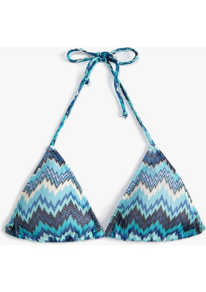 Üçgen Bikini Üstü Kaplı Boyundan Bağlamalı