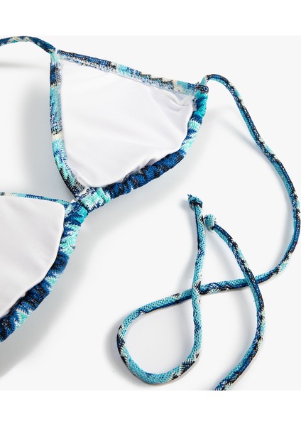Üçgen Bikini Üstü Kaplı Boyundan Bağlamalı