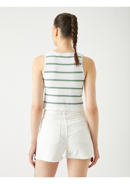 Crop Fitilli Atlet Basic Halter Yaka