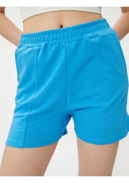 Nervürlü Rahat Kısa Şort Beli Lastikli indirimleri
