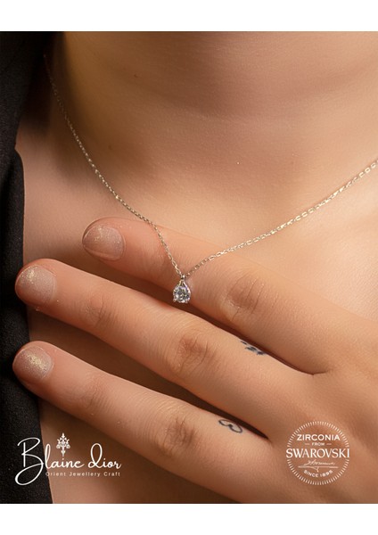 Swarovski Zirconia Papatya Kolye | Swarovski Taşlı 925 Ayar Gerçek Gümüş Papatya Kolye fırsatları